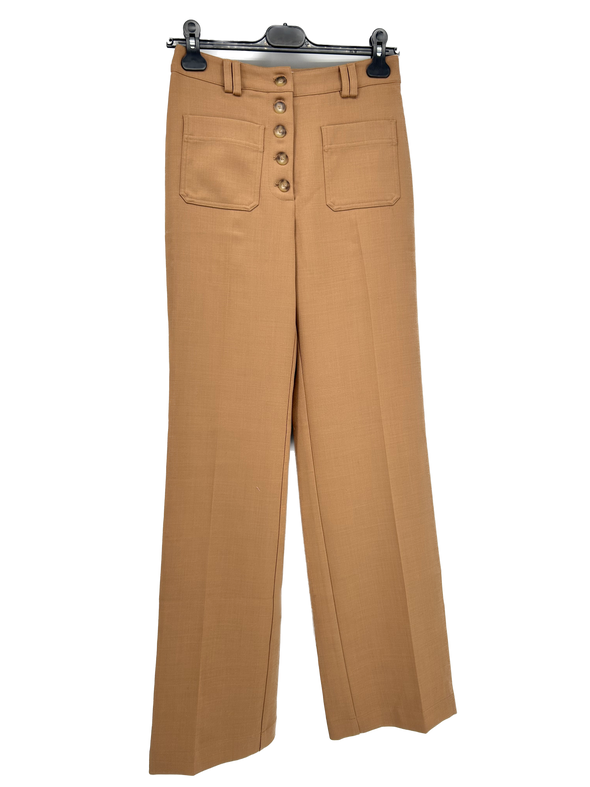 Pantalon camel à boutons