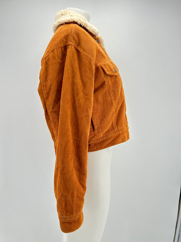 Veste en velours côtelé orange