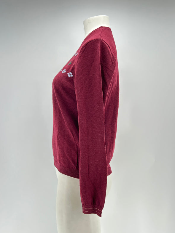 Pull en laine bordeaux