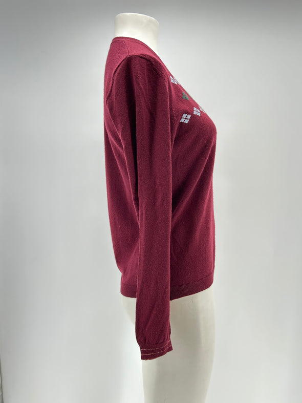 Pull en laine bordeaux