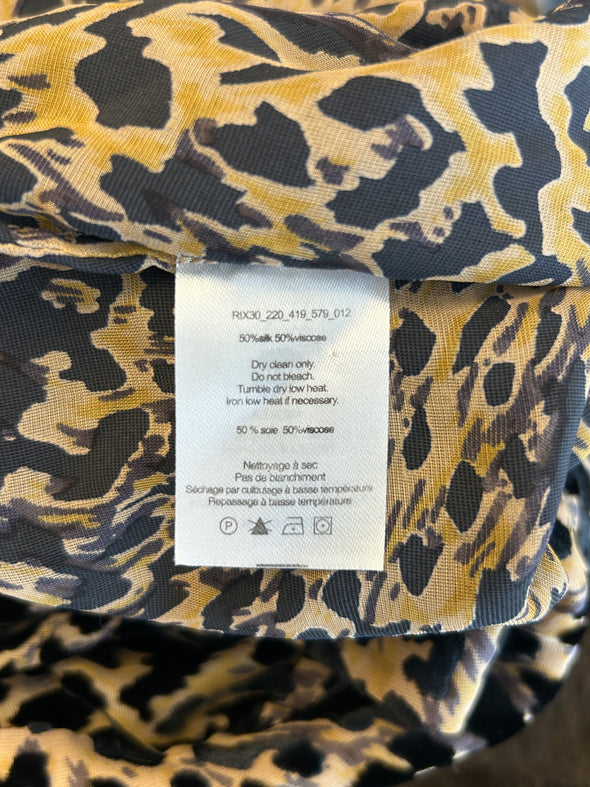 Chemise en soie léopard