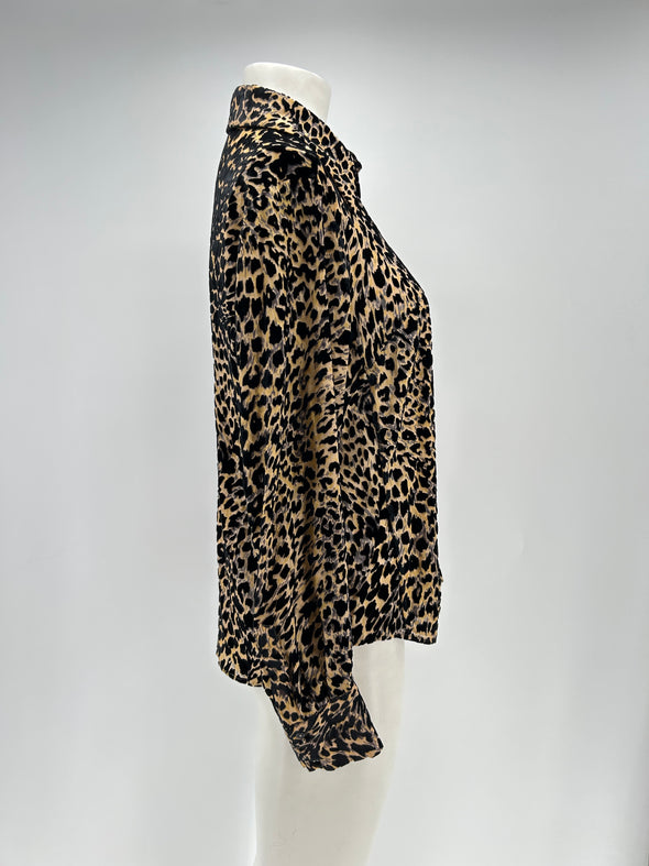 Chemise en soie léopard