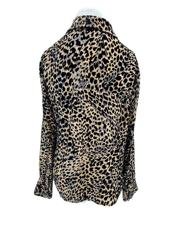 Chemise en soie léopard