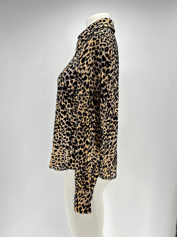 Chemise en soie léopard
