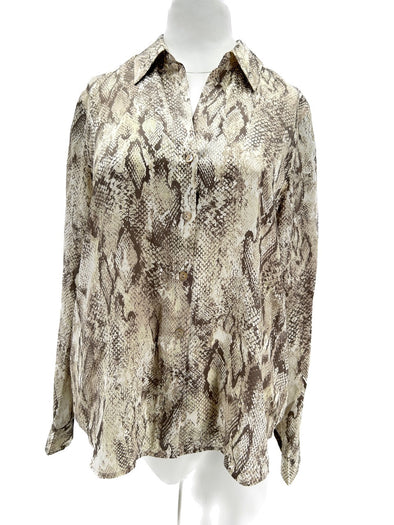 Chemise imprimée python en soie