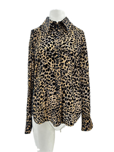 Chemise en soie léopard