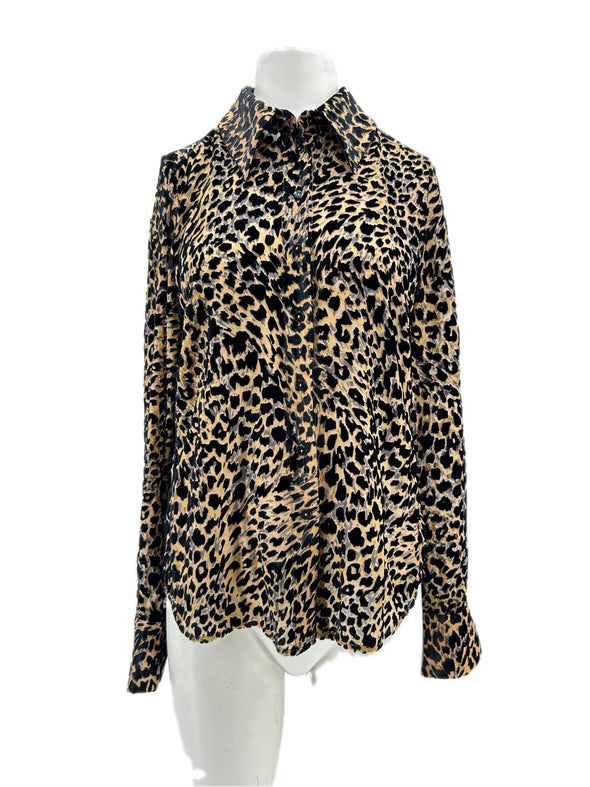 Chemise en soie léopard