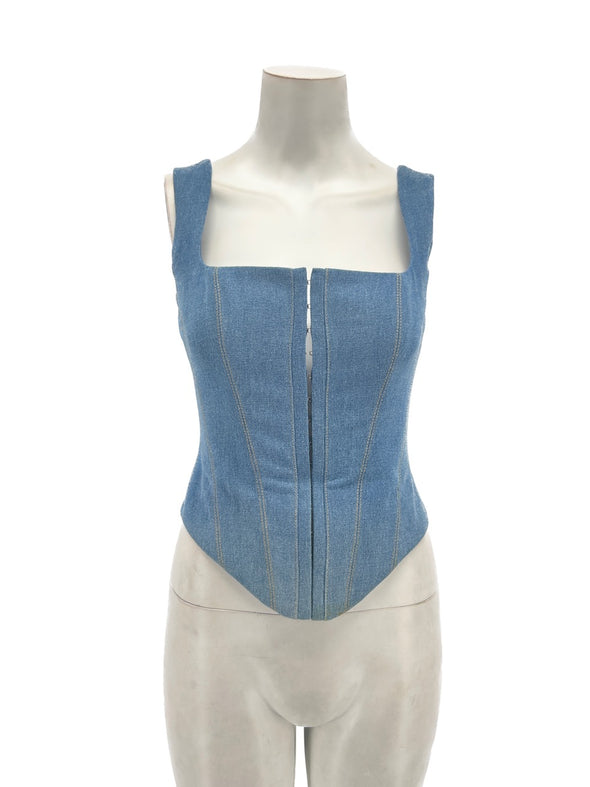 Top corset en jean