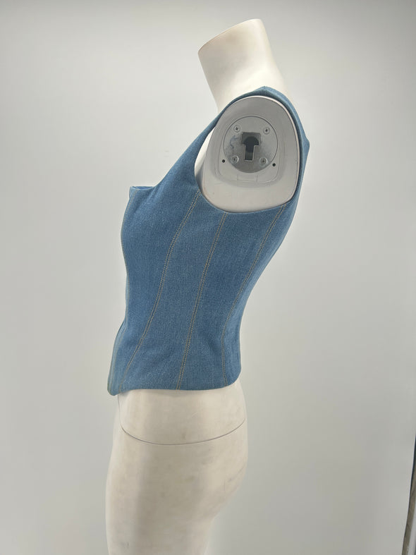 Top corset en jean