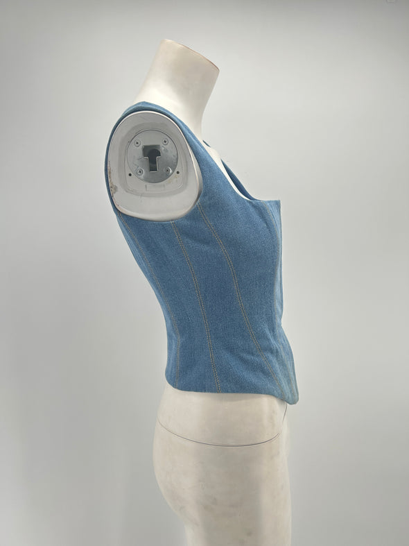 Top corset en jean