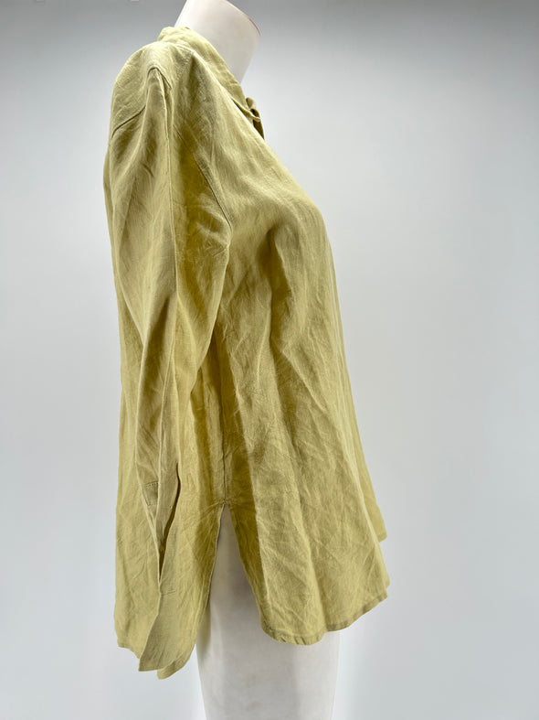 Chemise en lin jaune