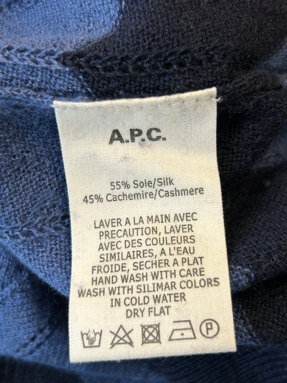 Pull rayé en soie et cachemire