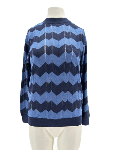 Pull rayé en soie et cachemire