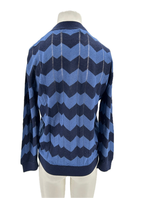 Pull rayé en soie et cachemire