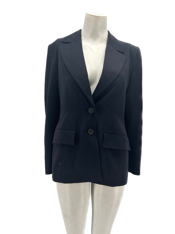 Blazer noir oversize en laine