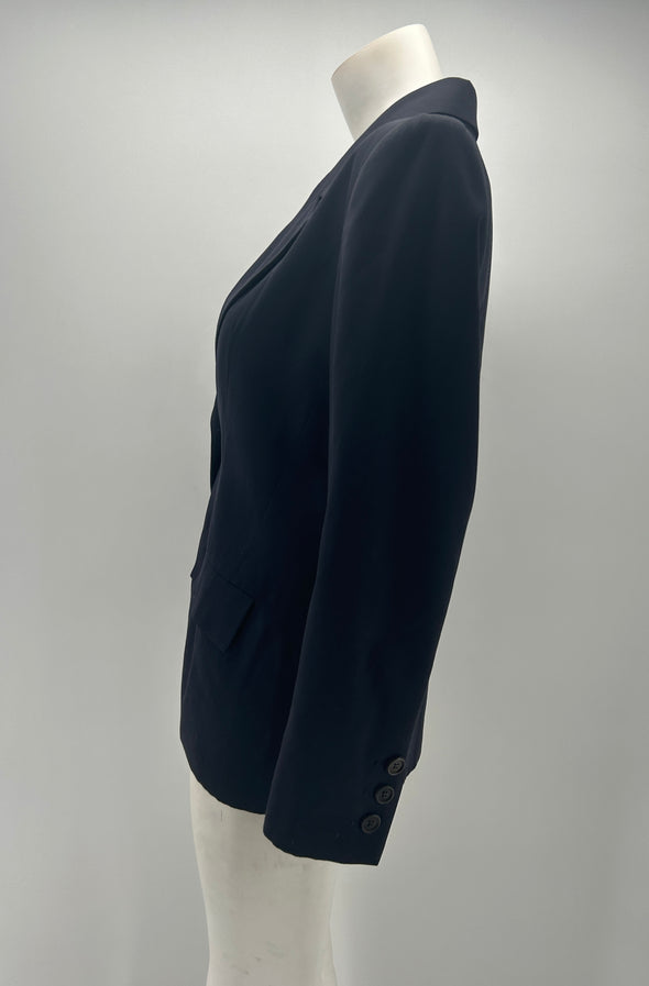 Blazer noir oversize en laine