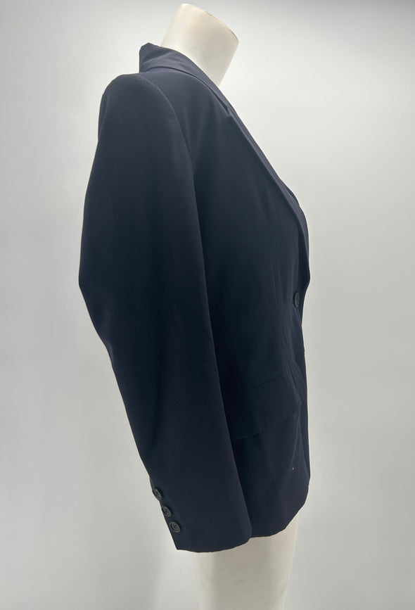 Blazer noir oversize en laine