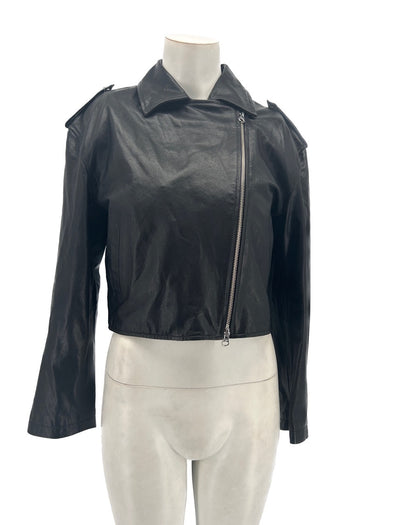 Veste en cuir vegan noir