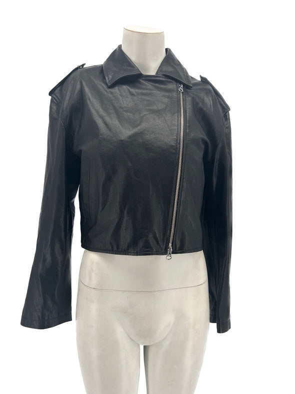 Veste en cuir vegan noir