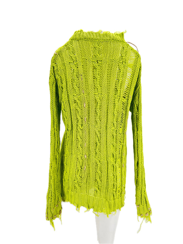 Pull en maille verte