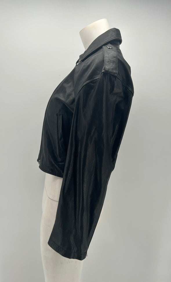 Veste en cuir vegan noir