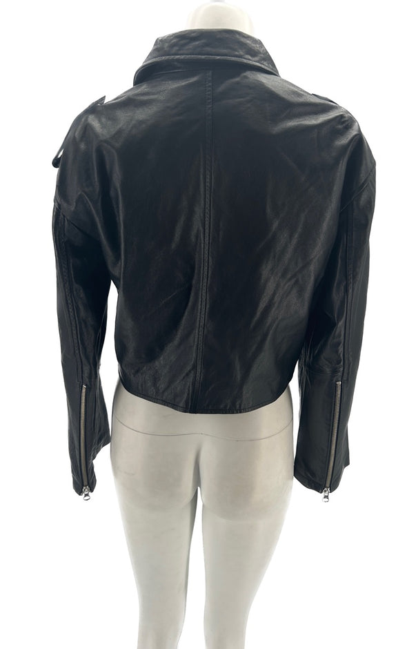 Veste en cuir vegan noir