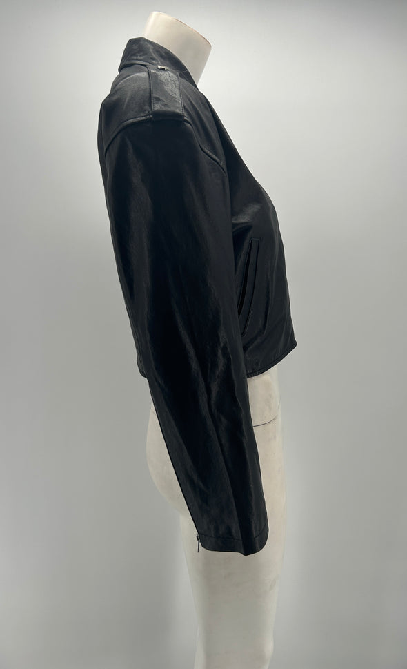 Veste en cuir vegan noir