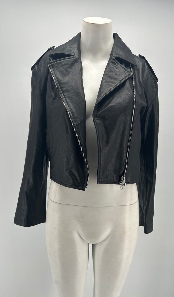 Veste en cuir vegan noir