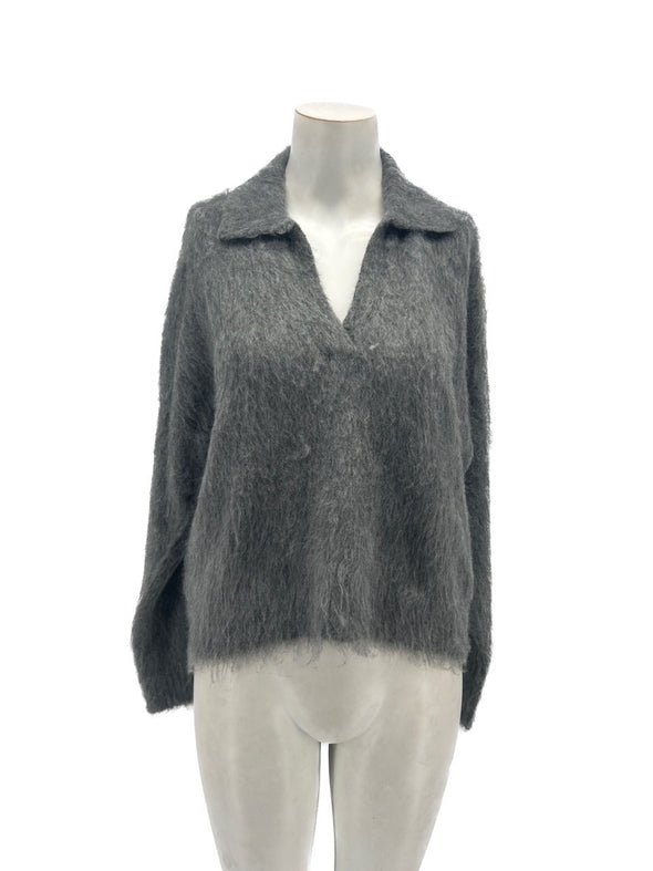 Pull gris en mohair