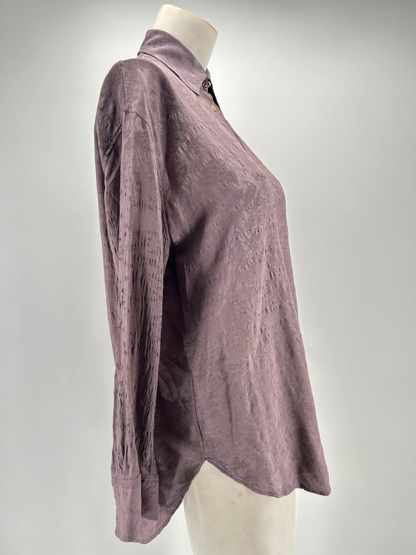 Chemise violette brodée