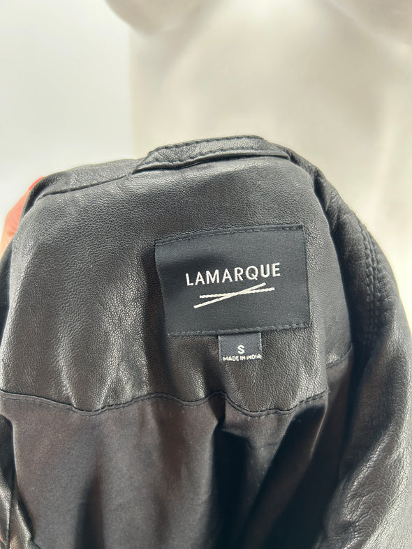 Veste en cuir noir zippée