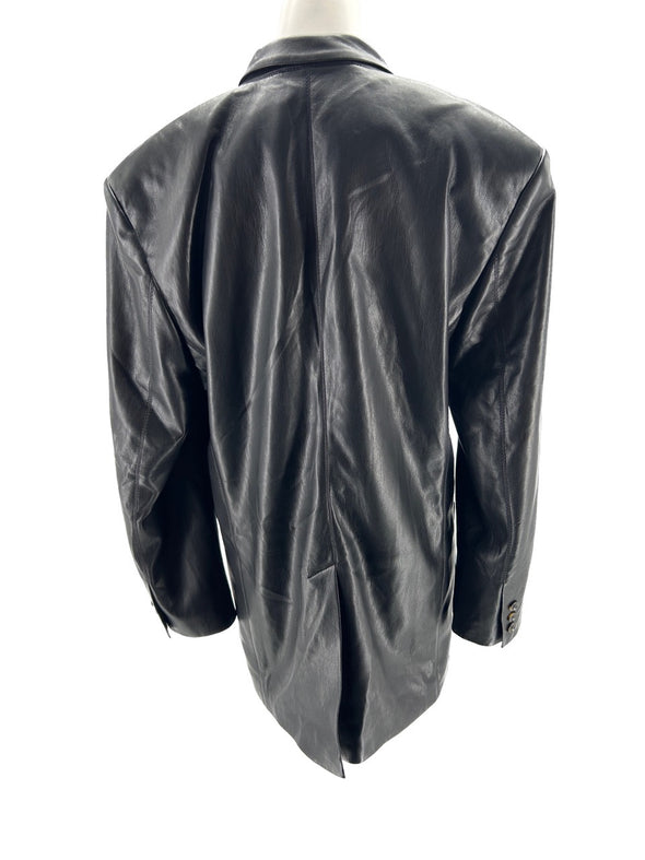 Veste en cuir vegan noir