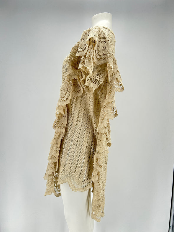 Robe ajourée beige
