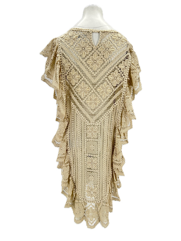 Robe ajourée beige