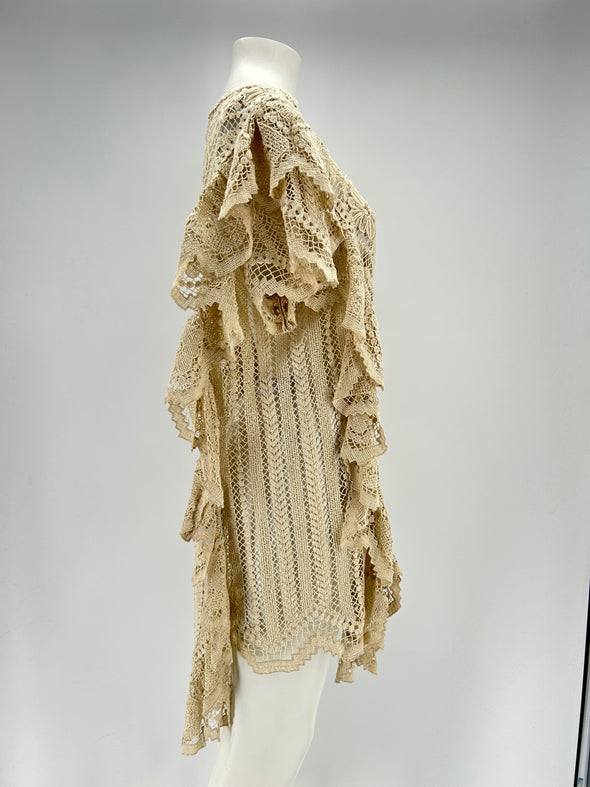 Robe ajourée beige