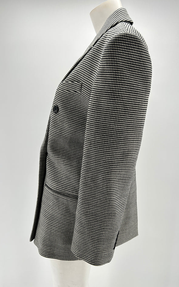 Blazer gris à motif pied-de-poule