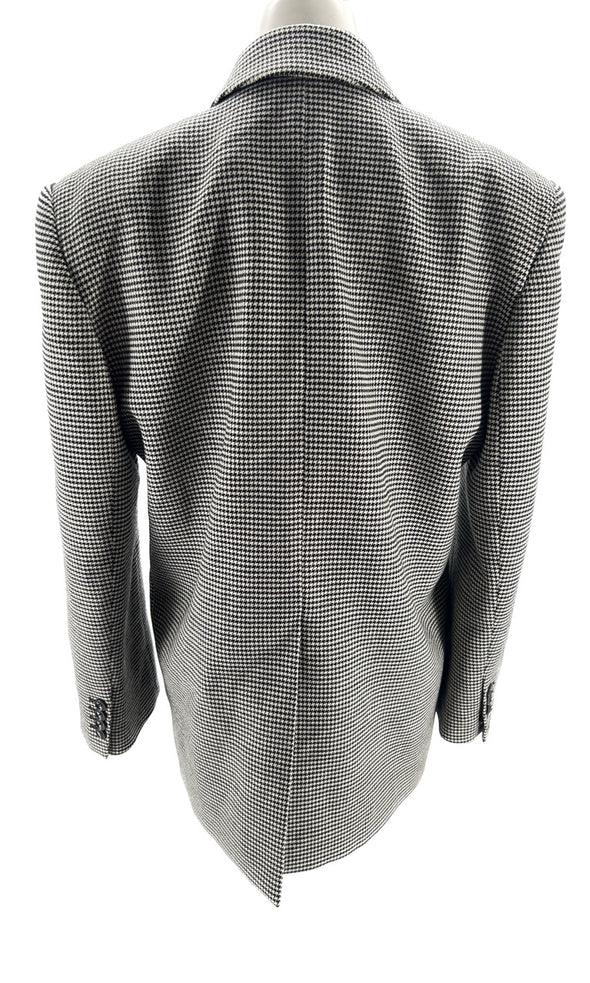 Blazer gris à motif pied-de-poule