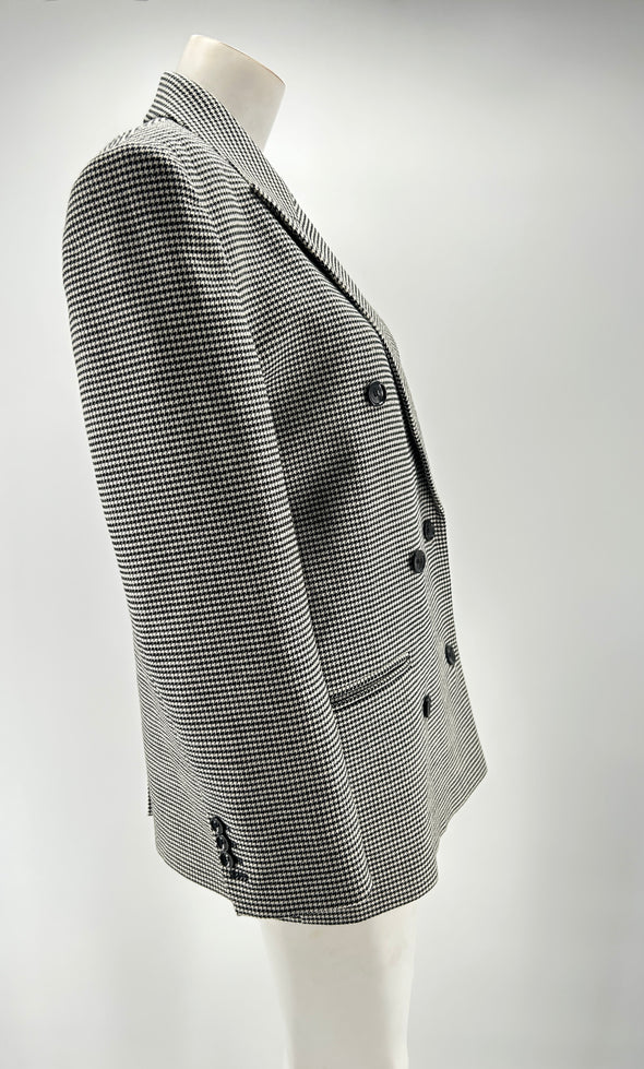 Blazer gris à motif pied-de-poule
