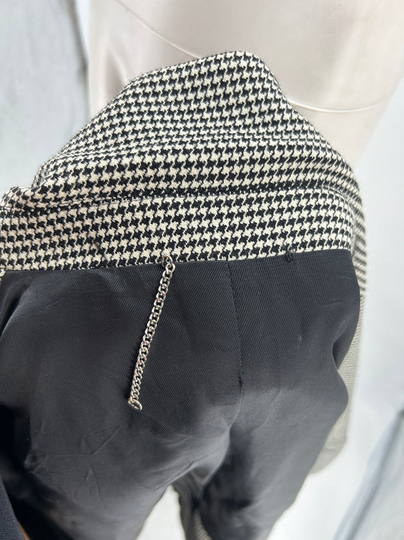 Blazer gris à motif pied-de-poule