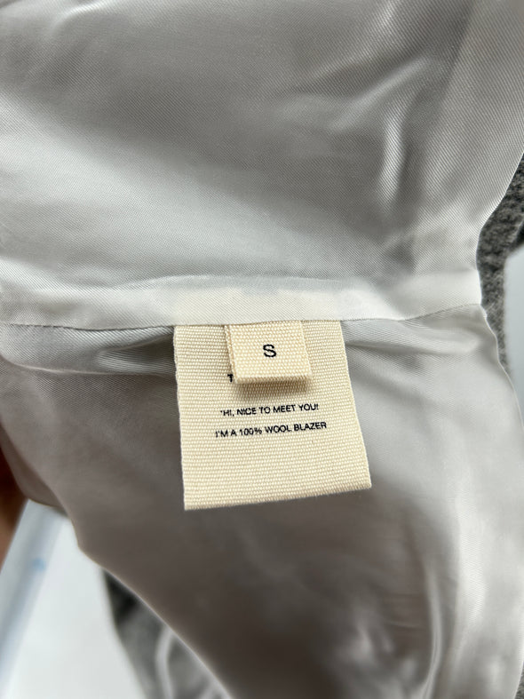 Blazer court gris en laine