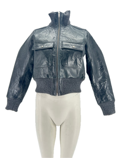 Blouson en cuir noir