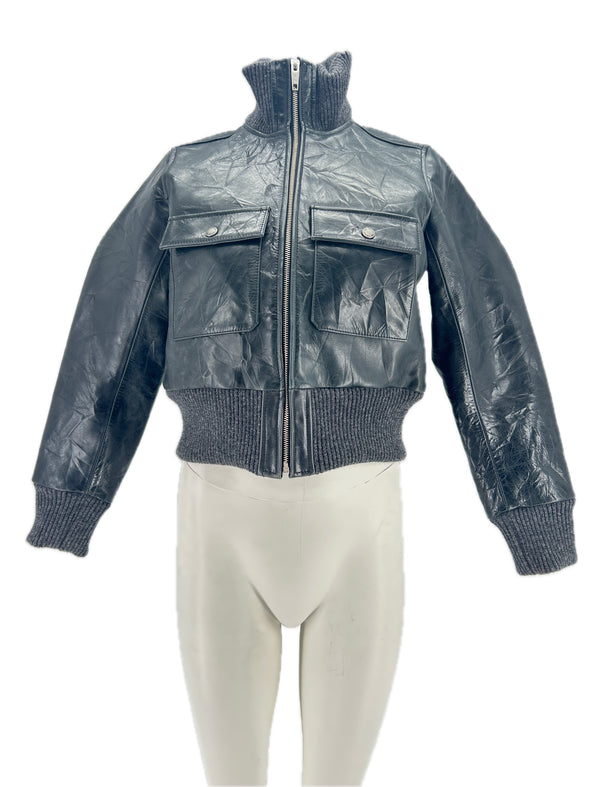 Blouson en cuir noir