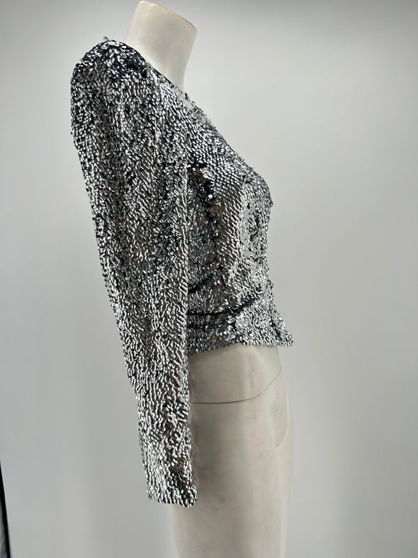 Top à sequins argentés