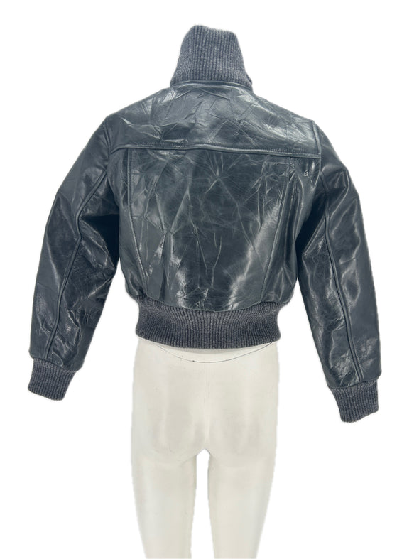 Blouson en cuir noir