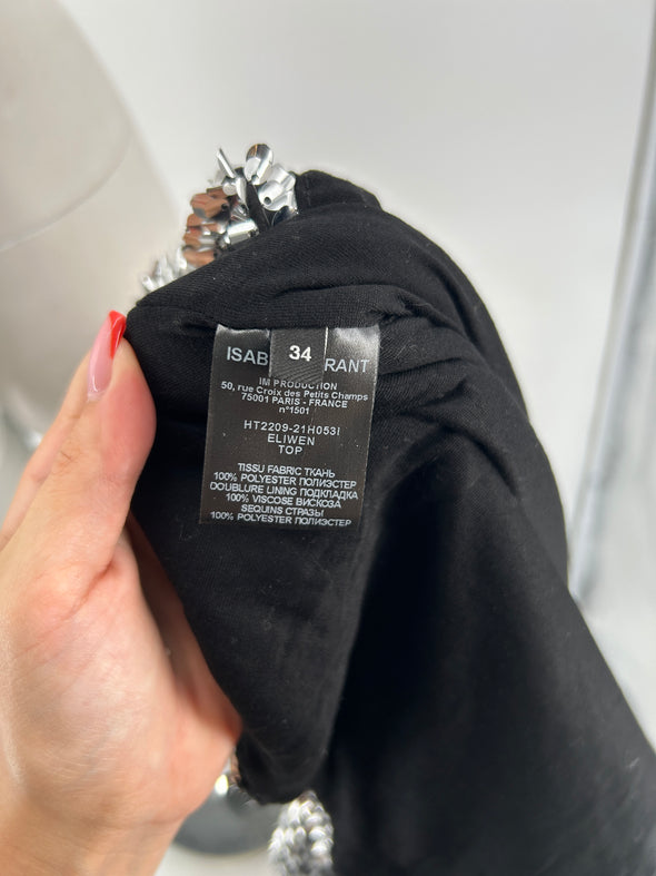 Top à sequins argentés