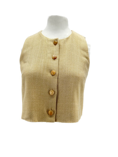 Gilet sans manches beige