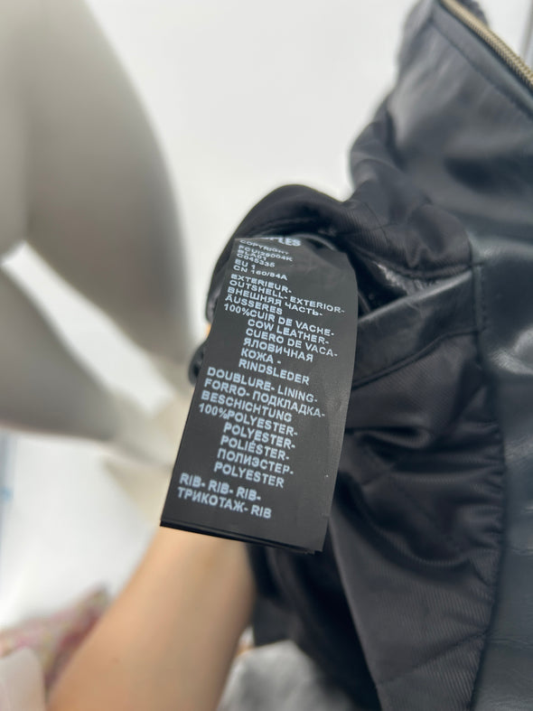 Blouson en cuir noir