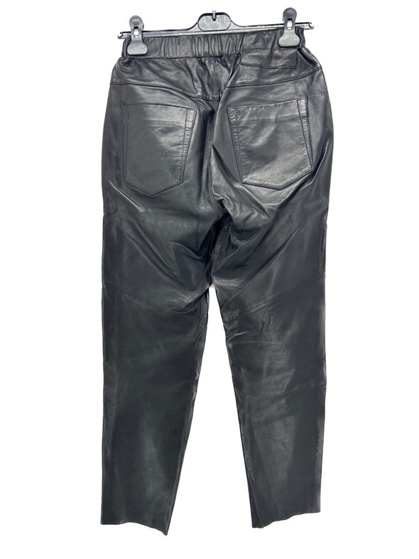 Pantalon large en cuir