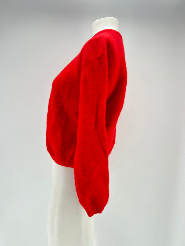Cardigan en laine rouge