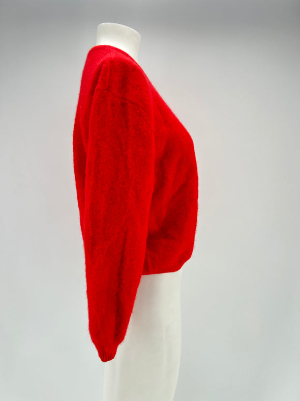 Cardigan en laine rouge